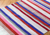 Hand-Loomed Reversible and Foldable Chenille Area Rug – Vibrant Stripes, Timeless Craft | 90% Chenille, 10% Cotton Yarn - ETTYL