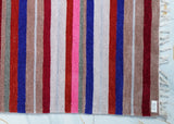 Hand-Loomed Reversible and Foldable Chenille Area Rug – Vibrant Stripes, Timeless Craft | 90% Chenille, 10% Cotton Yarn - ETTYL