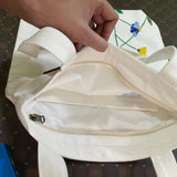 Blue Flowers Tote – Hand-Embroidered, Waterproof & Eco-Friendly
