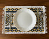 Handloomed Cotton Placemats – Mustard & Black Folkloric Print (Set of 4/6) - ETTYL