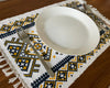 Handloomed Cotton Placemats – Mustard & Black Folkloric Print (Set of 4/6) - ETTYL