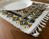 Handloomed Cotton Placemats – Mustard & Black Folkloric Print (Set of 4/6) - ETTYL
