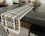 Handloomed Cotton Placemats – Mustard & Black Folkloric Print (Set of 4/6) - ETTYL