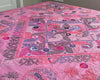 Hand Embroidered Pink Cotton Bedspread Set with Pillow Covers - ETTYL