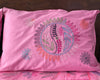 Hand Embroidered Pink Cotton Bedspread Set with Pillow Covers - ETTYL