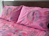 Hand Embroidered Pink Cotton Bedspread Set with Pillow Covers - ETTYL