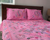 Hand Embroidered Pink Cotton Bedspread Set with Pillow Covers - ETTYL