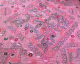 Hand Embroidered Pink Cotton Bedspread Set with Pillow Covers - ETTYL