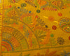 Hand-Embroidered Yellow Cotton Bedspread Set with Kantha Stitching - ETTYL