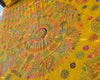 Hand-Embroidered Yellow Cotton Bedspread Set with Kantha Stitching - ETTYL