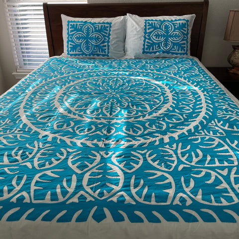 Hand-Appliquéd Cotton Bedspread Set – Vegan & Eco-Friendly - ETTYL
