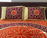 Vibrant Appliquéd Cotton Bedspread Set – Handmade & Vegan