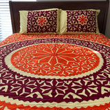 Vibrant Appliquéd Cotton Bedspread Set – Handmade & Vegan