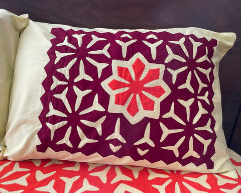 Vibrant Appliquéd Cotton Bedspread Set – Handmade & Vegan