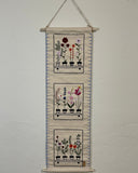 Hand-Embroidered Floral Wall Hanging – Botanical Canvas Decor - ETTYL