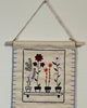 Hand-Embroidered Floral Wall Hanging – Botanical Canvas Decor - ETTYL