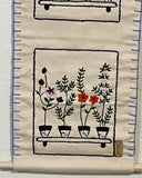 Hand-Embroidered Floral Wall Hanging – Botanical Canvas Decor - ETTYL