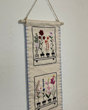 Hand-Embroidered Floral Wall Hanging – Botanical Canvas Decor - ETTYL