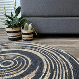 Round Jute Rug – Hand-Braided Swirl, Eco-Friendly & Biodegradable - ETTYL