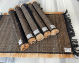 Rustic Jute Cotton Placemats – Handloomed Table Mats with Fringe, Set of 4 or 6