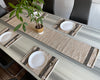Handloomed Jute-Cotton Placemats – Beige with Black Stripes (Set of 4/6) - ETTYL