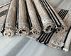 Handloomed Jute-Cotton Placemats – Beige with Black Stripes (Set of 4/6) - ETTYL