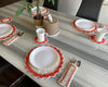 Handmade Crochet Table Placemat Set – Boho Cotton Dining Decor in Orange, White & Beige - ETTYL