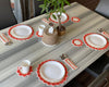 Handmade Crochet Table Placemat Set – Boho Cotton Dining Decor in Orange, White & Beige - ETTYL