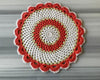 Handmade Crochet Table Placemat Set – Boho Cotton Dining Decor in Orange, White & Beige - ETTYL