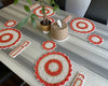 Handmade Crochet Table Placemat Set – Boho Cotton Dining Decor in Orange, White & Beige - ETTYL