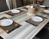 Rustic Jute Cotton Placemats – Handloomed Table Mats with Fringe, Set of 4 or 6
