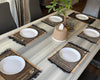 Rustic Jute Cotton Placemats – Handloomed Table Mats with Fringe, Set of 4 or 6