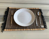 Rustic Jute Cotton Placemats – Handloomed Table Mats with Fringe, Set of 4 or 6