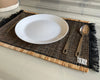Rustic Jute Cotton Placemats – Handloomed Table Mats with Fringe, Set of 4 or 6