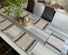 Handloomed Jute-Cotton Placemats – Beige with Black Stripes (Set of 4/6) - ETTYL