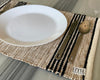 Handloomed Jute-Cotton Placemats – Beige with Black Stripes (Set of 4/6) - ETTYL