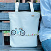 Bicycle Motif Tote – Hand-Embroidered & Eco-Friendly - ETTYL