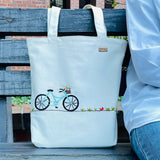 Bicycle Motif Tote – Hand-Embroidered & Eco-Friendly - ETTYL