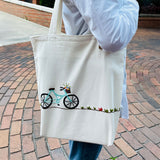 Bicycle Motif Tote – Hand-Embroidered & Eco-Friendly - ETTYL