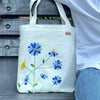 Blue Flowers Tote – Hand-Embroidered & Eco-Friendly - ETTYL