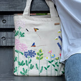 Bees & Blooms Hand-Embroidered Tote – Waterproof & Zipper Closure - ETTYL