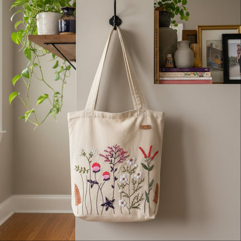 Colors in Nature Floral Tote | Waterproof Zip + 2 Pouches Set - ETTYL