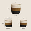 Set of 3 Hand-Braided Jute Planters with Plastic Liners – Natural, Earth-Tone Baskets - ETTYL