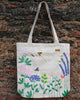 Bees & Blooms Hand-Embroidered Tote – Waterproof & Zipper Closure - ETTYL