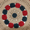 Handmade Jute Wall Art – Beige, Red & Navy Mandala Design
