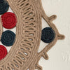 Handmade Jute Wall Art – Beige, Red & Navy Mandala Design