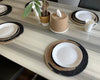 Hand-Braided Jute Placemats – Spiral Design, Natural & Black (Set of 4/6) - ETTYL