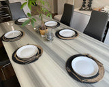 Hand-Braided Jute Placemats – Spiral Design, Natural & Black (Set of 4/6)