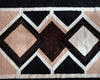 Handloomed Boho Chenille Rug – Black Beige Geometric Floor Decor - ETTYL