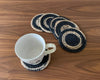 Hand-Braided Jute Placemats – Spiral Design, Natural & Black (Set of 4/6)